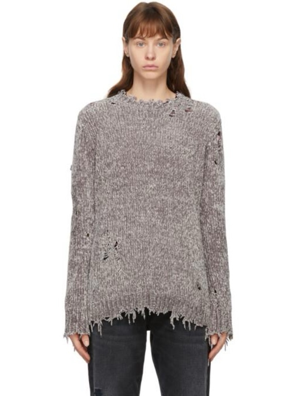 R13 CHENILLE DISTRESSED SWEATER